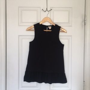 J. Crew Factory Black Peplum Sleeveless Top